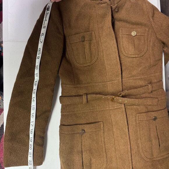 Vintage Ladybug 100% wool coat brown size 5 juniors women’s 1960s jacket belted - Picture 12 of 13
